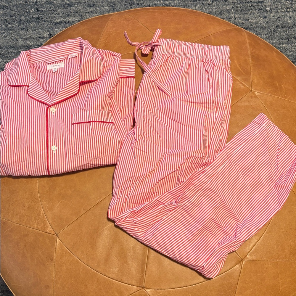 J. Crew Red and White Striped Pajamas
